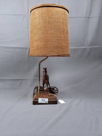 Breyer Lamp with Woodgrain Family Arabian Foal and Original Shade