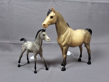 Breyer Speck #38 and Spot #39 Grey Appaloosa Mare and Foal Set