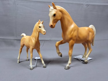Breyer Family Arabian Stallion #4 and Foal #6 Matte Palomino