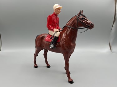 Hartland Horse with Jockey, Saddle, and Crop Figure