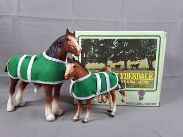 Breyer #8384 Clydesdale Gift Set 1988 - Matte and Semigloss Chestnut