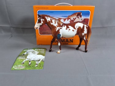 Breyer #712241 Roman 2018 - Glossy Flaxen Chestnut Frame Overo