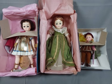 3 Madame Alexander Dolls - Marc Antony 1310 Lady Hamilton 1338 Christopher Columbus 328