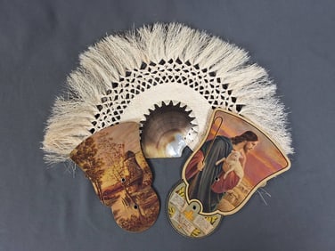 Raro Rito Naiu Fan from the Cook Islands Featuring Mother of Pearl Base and more