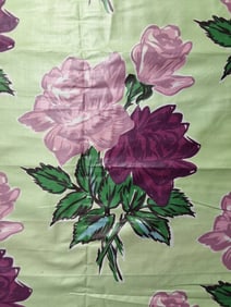 A Waverly Bonded Fabric - Conde Rose - Mint Background