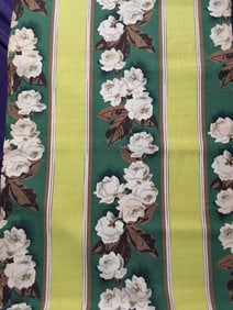 Vintage Cotton Fabric - White Roses
