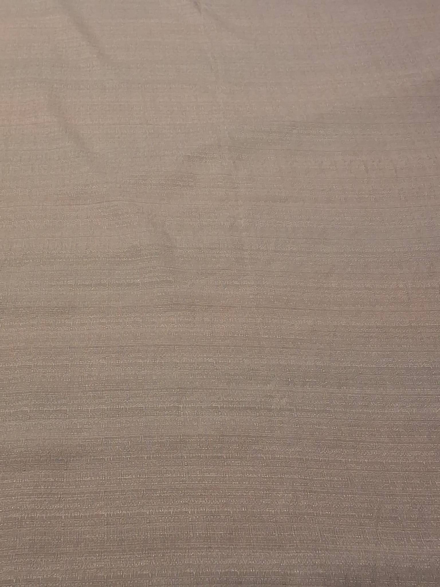 Vintage Fabric - Rose Champagne: Vintage fabric measuring 44"x180" in a slightly textured material with a rose champagne color and a slight sheen. The fabric shows some yellowing along the edges and is in overall vintage condition. P