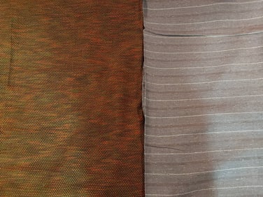 Vintage Fabric - Orange Diamonds and Dark Taupe