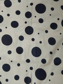 Vintage Rayon Fabric - Navy Polka Dots