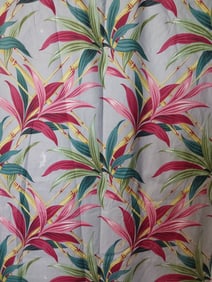 Vintage Barkcloth Fabric - Floral Bamboo