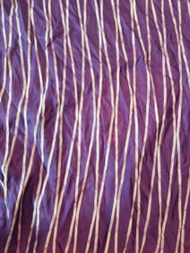 Vintage Polyester Fabric - Purple and White