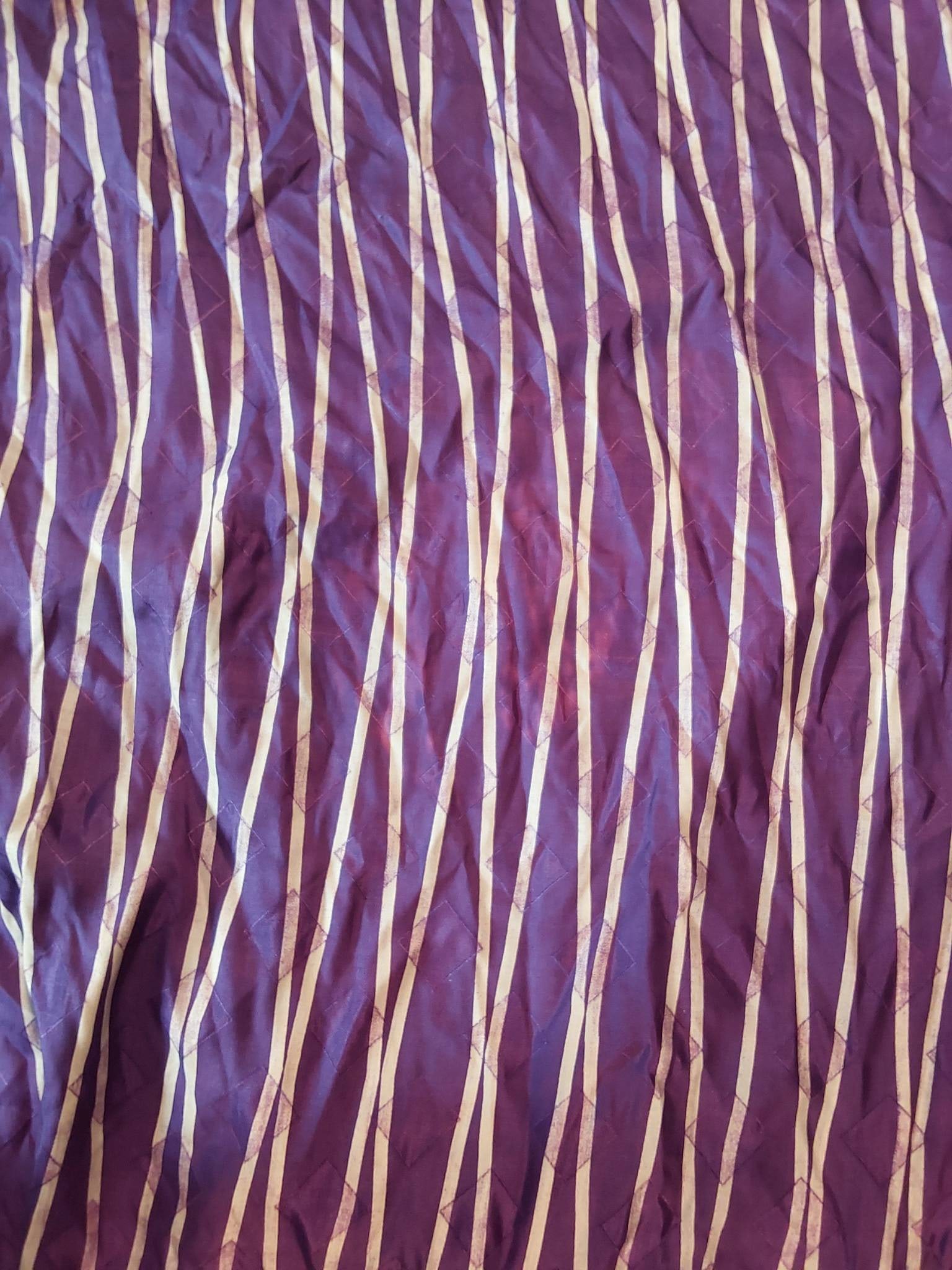 Vintage Silk Fabric  -  Purple and White and Black (1 of 6)