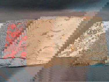 Vintage Fabric - Cotton, Acrylic, and Embroidered Burlap