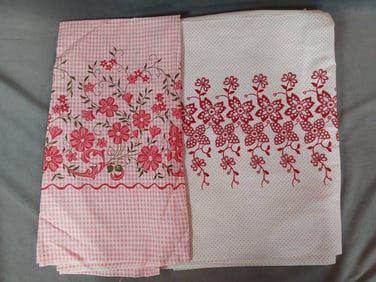 Vintage Cotton Fabric - Floral and Polka Dots