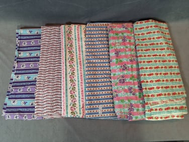 Vintage Cotton Fabrics - Floral Stripes