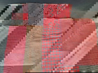 Vintage Cotton Fabric - Red Plaids