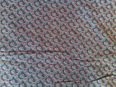Antique Cotton Fabric - Neon print with Floral Motifs