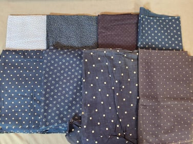 Antique Cotton Fabric - Dark Blue