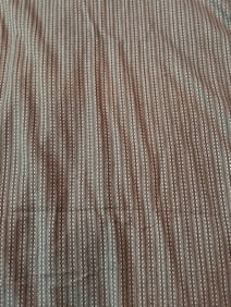 Antique Cotton Fabric - Taupe with Geometric Design