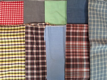 Antique and Vintage Cotton Fabric - Plaids