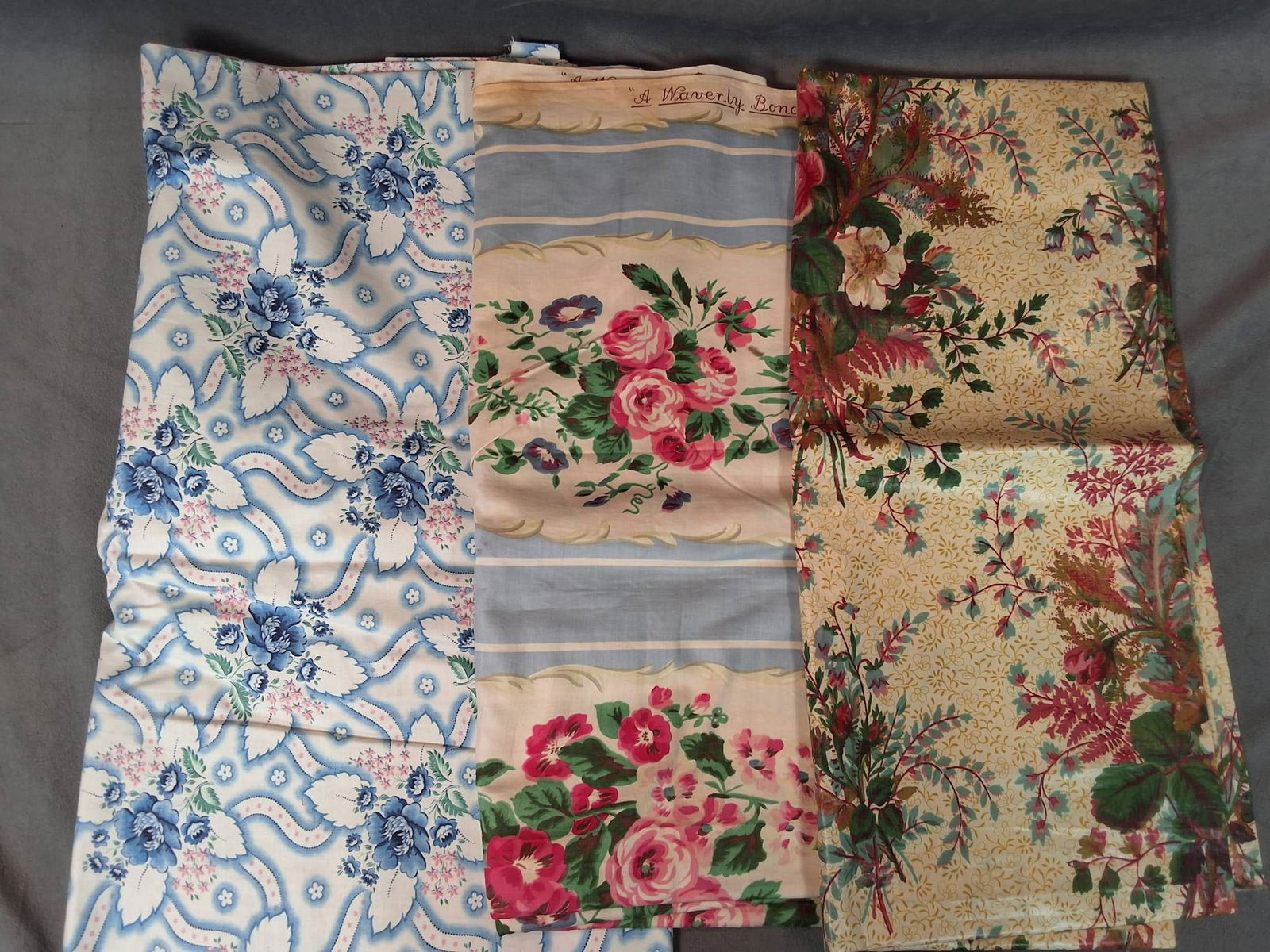 Vintage Cotton Fabric Lot  -  Roses (1 of 12)