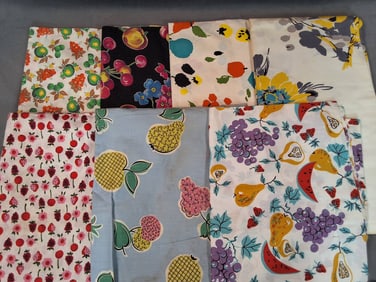 Vintage Cotton Fabric - Fruits