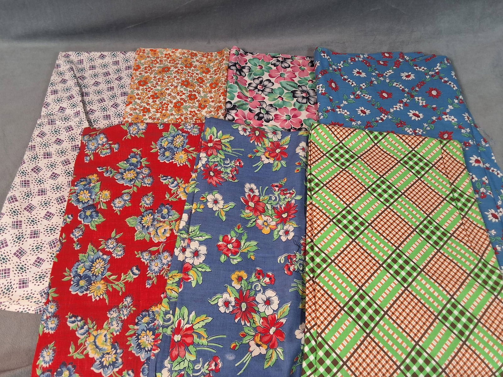 Vintage Cotton Fabric  -  Florals and Geometrics (1 of 8)