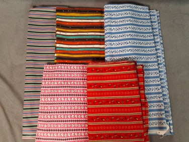 Vintage Cotton Fabric - Striped Patterns