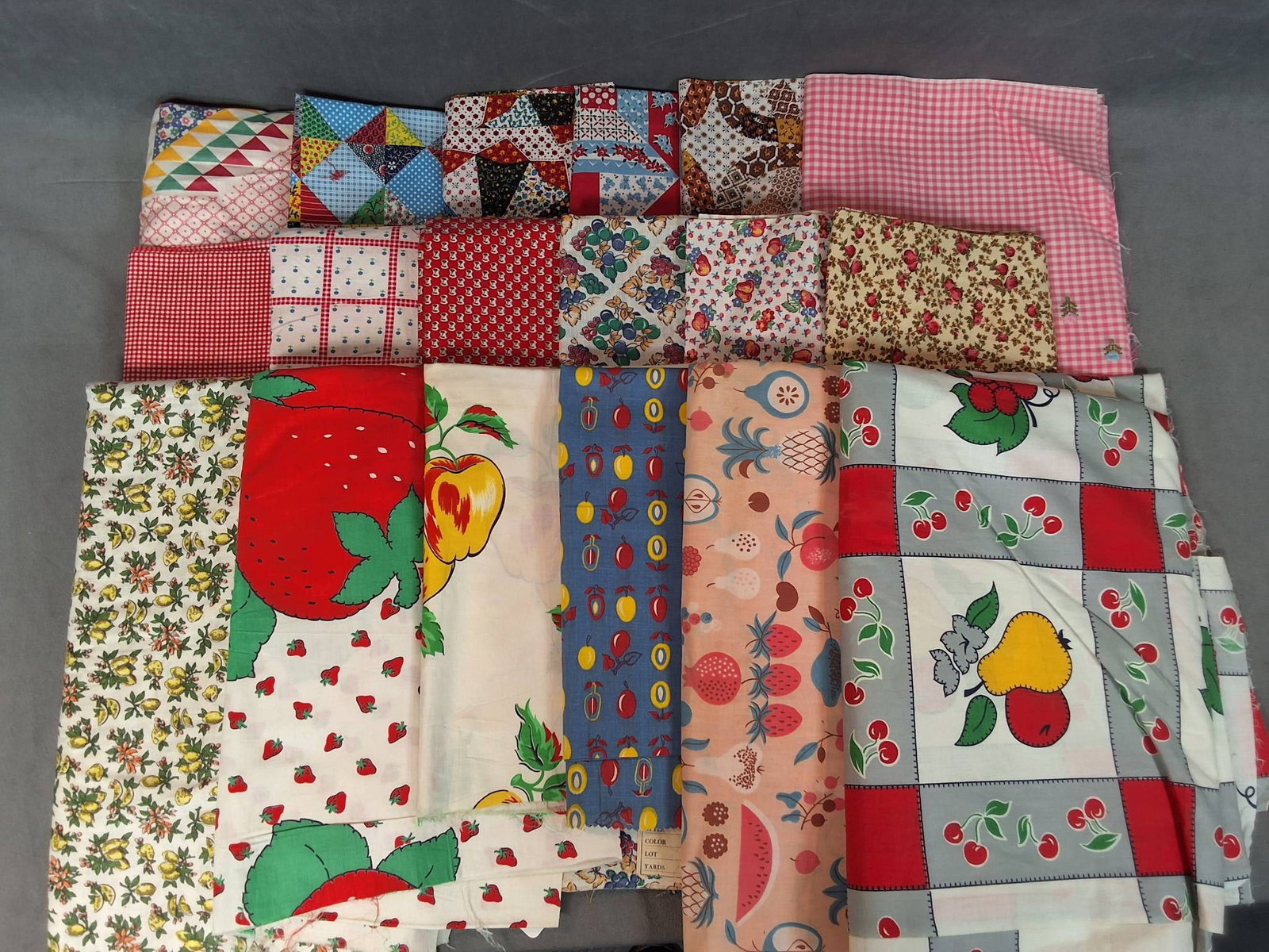 Vintage Cotton Fabric  -  Mixed Prints and Patterns 10 lbs (1 of 10)