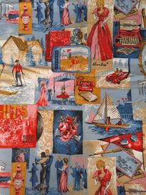 Vintage Cotton Fabric - Barbie and Midge