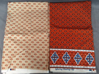 Vintage Cotton Fabric - Floral Motifs