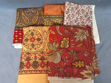 Vintage Cotton Fabric - Florals, Paisleys, and Corals