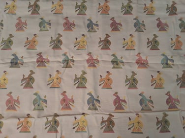 Vintage Cotton Fabric - Multicolored Birds