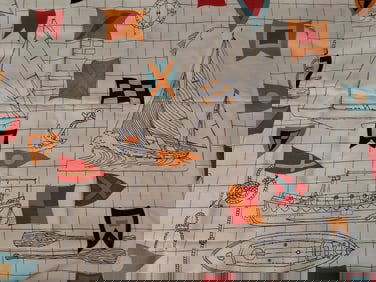 Vintage Cotton Fabric - Full Sail Ahead - Westline
