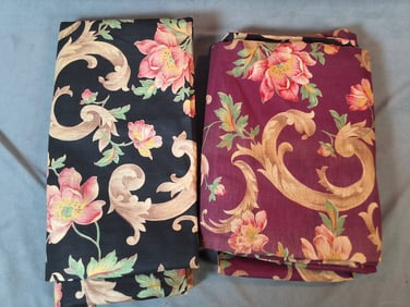 Vintage Reversible Curtain Panels