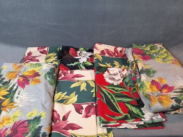 Vintage Barkcloth Fabric - Florals