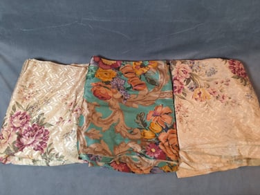 Vintage Cotton Fabric - Floral Curtains