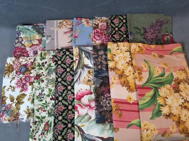 Vintage Cotton Fabric - Home Decor Florals