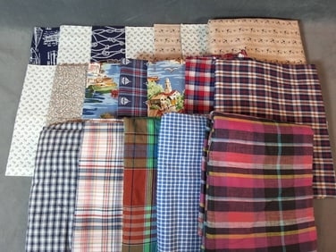 Vintage Cotton Fabric - Nauticals and Plaids