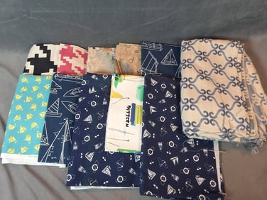Vintage Cotton Fabric - Nauticals