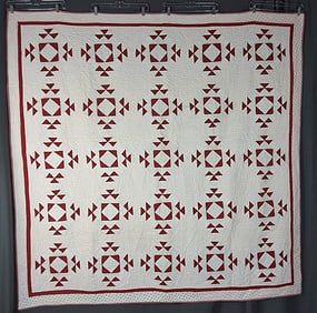 Antique c1900 Square in a Square Quilt