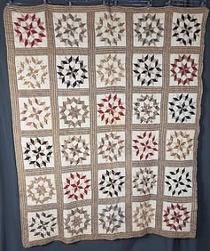 Antique c1890 Carpenters Star Quilt