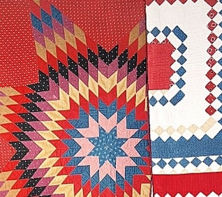 2 Antique c1890 Quilts - Star and Medallion