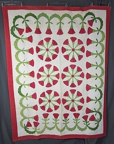 Antique c1860 Bouquet Quilt