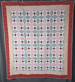 Vintage c1940 Star and Diamonds Quilt