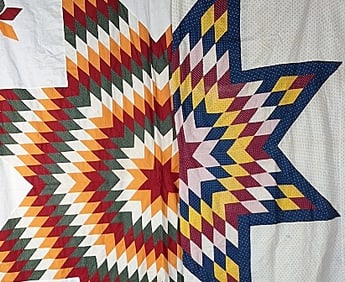 2 Antique 19th Century Lone Star Quilts