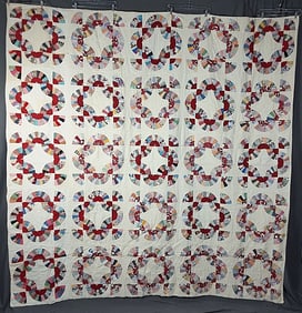 Vintage c1940 Baby Bunting Tied Comfort Quilt