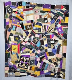 Antique c1880 Victorian Crazy Quilt Top