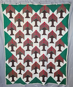 Vintage c1940 Apple Tree Quilt