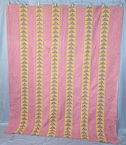 Antique c1860 Flying Geese Quilt